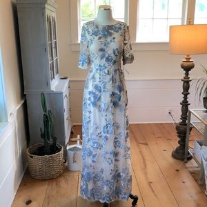 NWT Adrianna Papell Lace Embroidered Gown/Dress